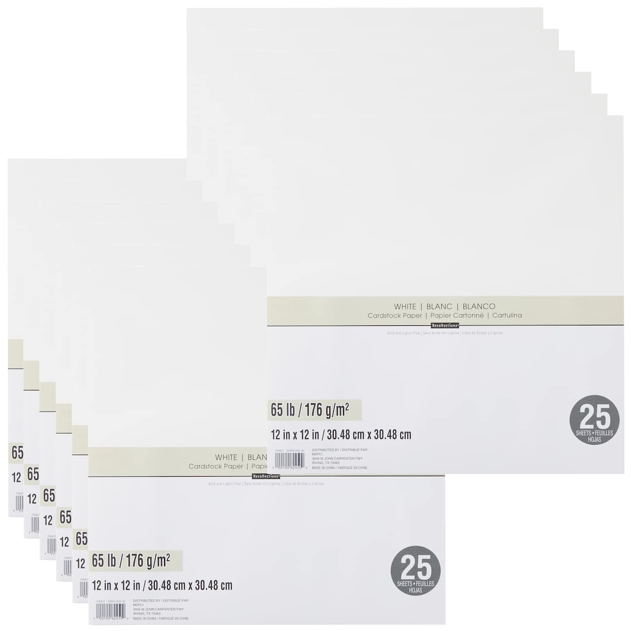 12 Packs: 25 ct. (300 total) 12 x 12 Cardstock Paper by